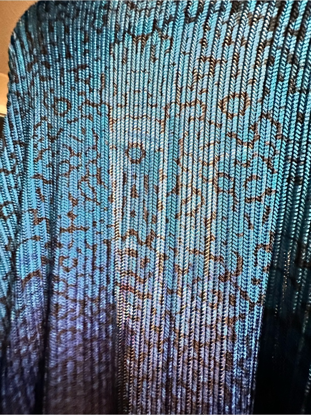 Catherines 4X Blue Black Ombre Open Front Textured Knit Cardigan NWT Plus Size - Picture 4 of 6